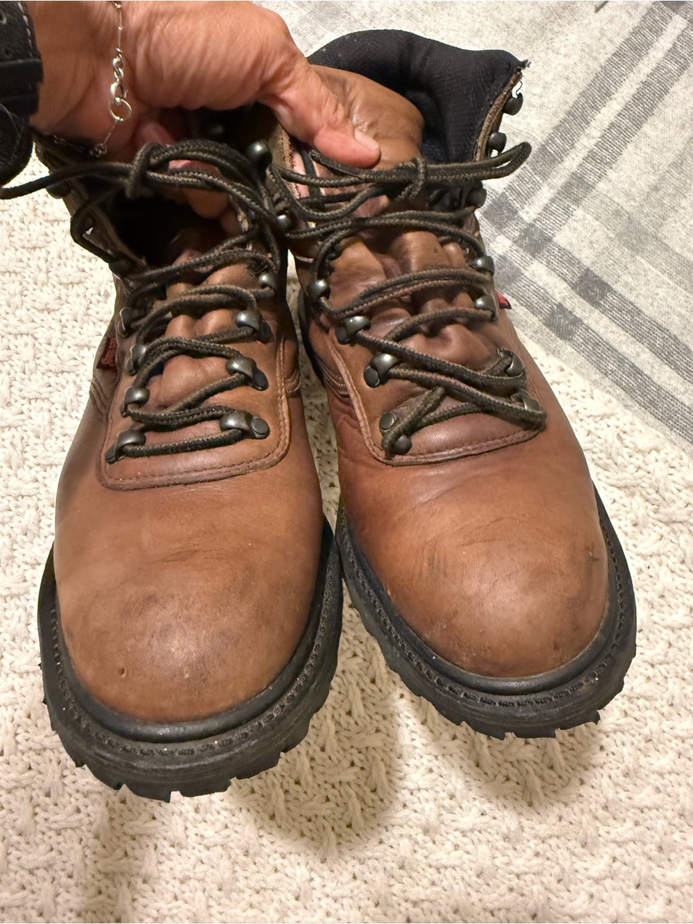 Red wing Women’s Brown Leather Ankle Boots Rugged Lace up Booties size 8 - Picture 7 of 8